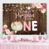 Lofaris Our little pumpkin is turning one baby shower backdrop